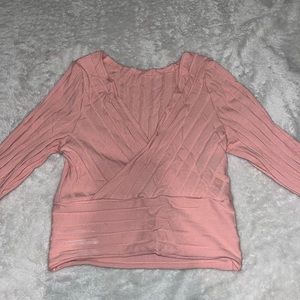 pink long sleeve crop top